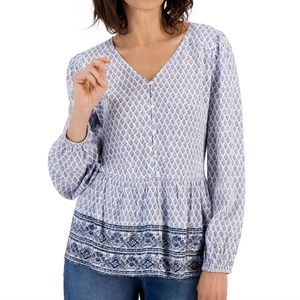 Style & Co long sleeve peasant top